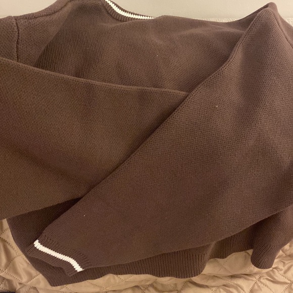 TTPD cropped brown v neck sweater small - Picture 2 of 3